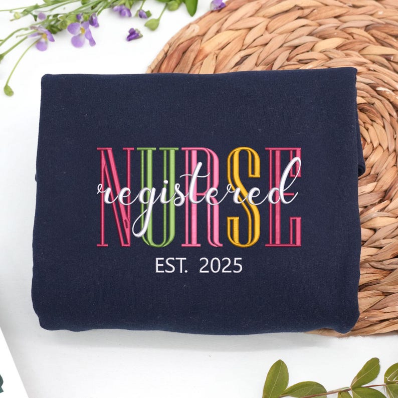 Custom Embroidered Registered Nurse Sweatshirt - Nurse Appreciation Crewneck - Registered Nurse Sweater - Nurse Life - Nurse Week Gifts