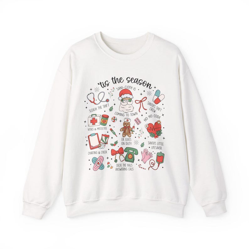 Tis The Season Nurse Christmas Sweatshirt, Funny Nurse Christmas Sweatshirt
