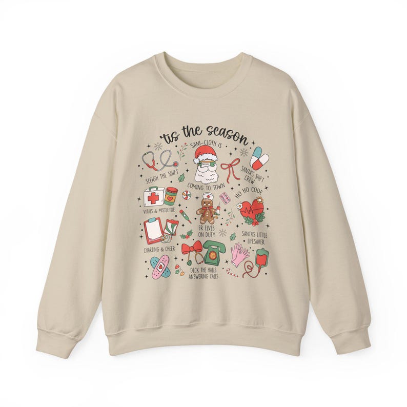 Tis The Season Nurse Christmas Sweatshirt, Funny Nurse Christmas Sweatshirt