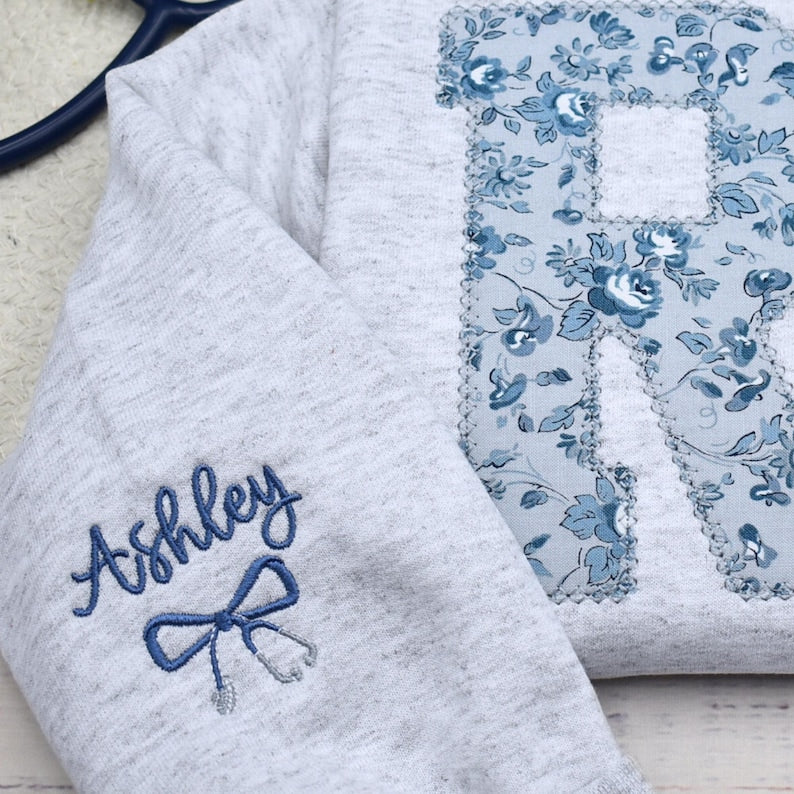 Embroidered RN Sweatshirt Gift for Nurse, Nurse Week Gift for School Nurse, Embroidery Nursing Student, Christmas Nurse Sweatshirt.