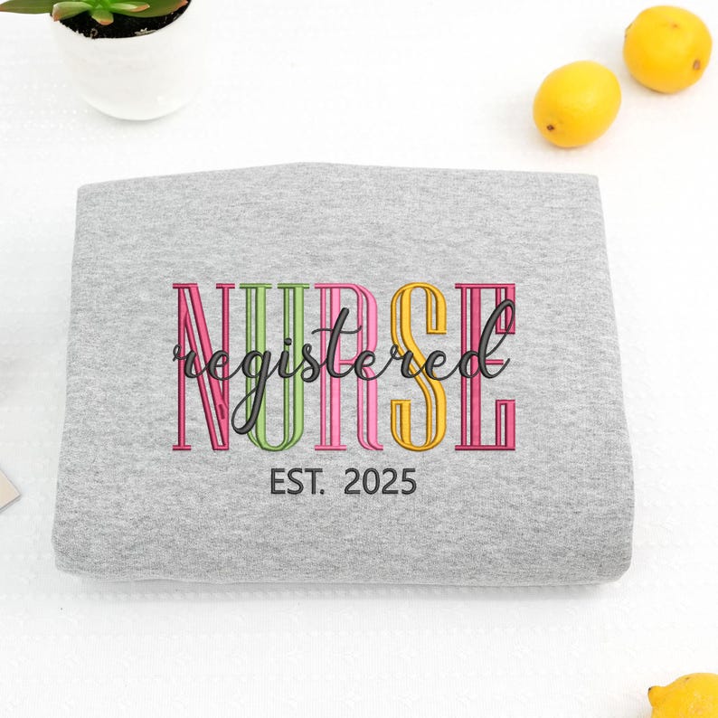 Custom Embroidered Registered Nurse Sweatshirt - Nurse Appreciation Crewneck - Registered Nurse Sweater - Nurse Life - Nurse Week Gifts