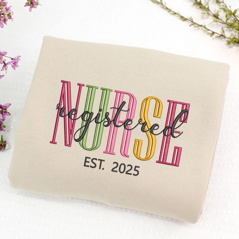 Custom Embroidered Registered Nurse Sweatshirt - Nurse Appreciation Crewneck - Registered Nurse Sweater - Nurse Life - Nurse Week Gifts