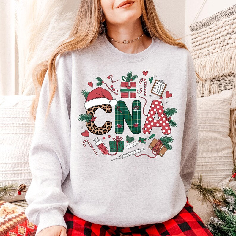 CNA Nurse Christmas Sweatshirt, Certified Nursing Assistant Xmas Sweatshirt