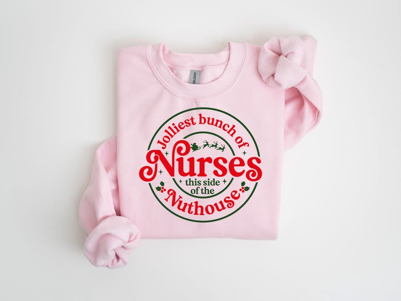 Jolliest Bunch Of Nurses Sweatshirt, Funny Nurse Gift, Merry Christmas Nurse