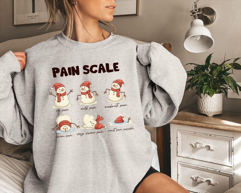 Christmas Nurse Sweatshirt: Funny Pain Scale Crewneck