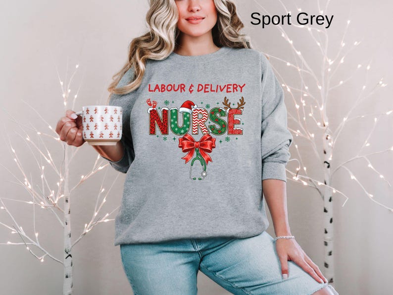 Labor and Delivery Nurse Christmas Shirt, L&D Nurse Holiday Sweatshirt
