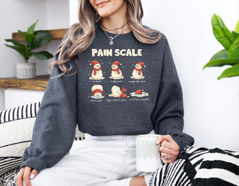 Christmas Nurse Sweatshirt: Funny Pain Scale Crewneck