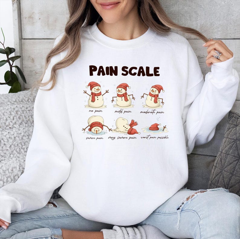 Christmas Nurse Sweatshirt: Funny Pain Scale Crewneck