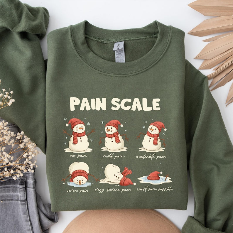 Christmas Nurse Sweatshirt: Funny Pain Scale Crewneck