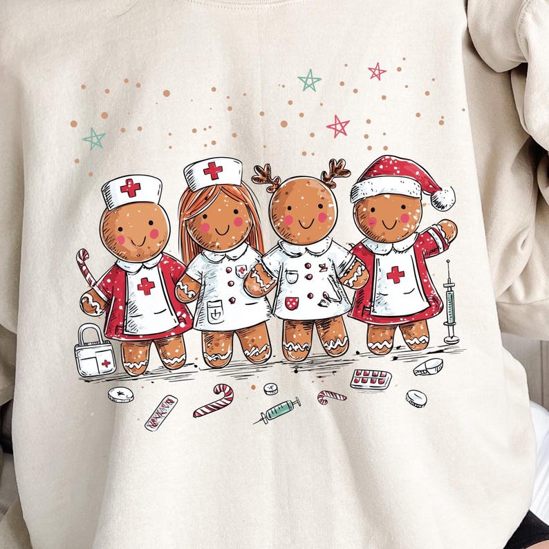 Christmas Registered Nurse Sweatshirt, Christmas Pediatric Nurse Shirt, Merry Nurse Shirt, Gingerbread RN Tee