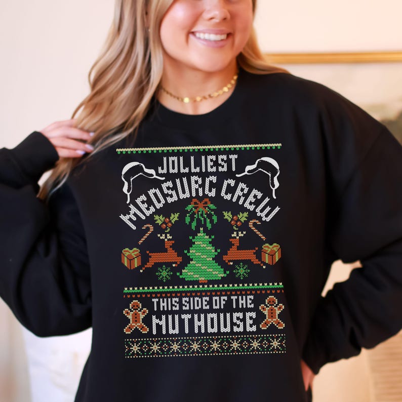 Jolliest Med-Surg Crew This Side Of Nuthouse, Funny Med-Surg Nurse Sweatshirt Christmas