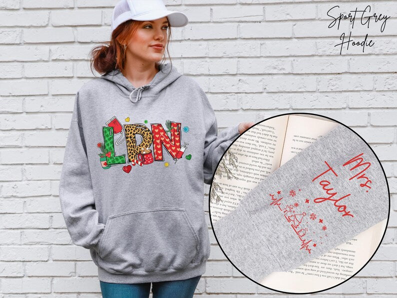 Personalized Licensed Practical Nurse Christmas Sweatshirt, Gift for LPN Graduation