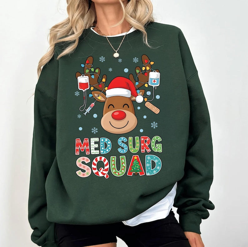 Med-Surg Nurse Christmas Shirt, Med Surg Tech Crewneck Sweatshirt