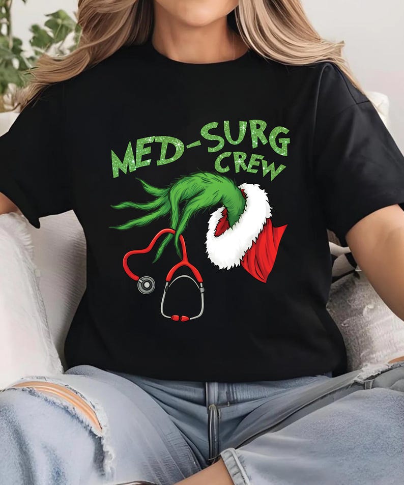 Med-surg Crew Nurse Stethoscope Christmas Xmas Nursing Sweatshirt