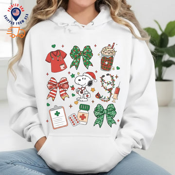 Cute Dog Snoop Nurse Christmas Sweatshirt For Nurse