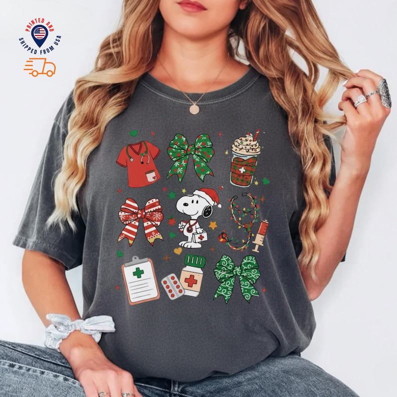 Cute Dog Snoop Nurse Christmas Sweatshirt For Nurse
