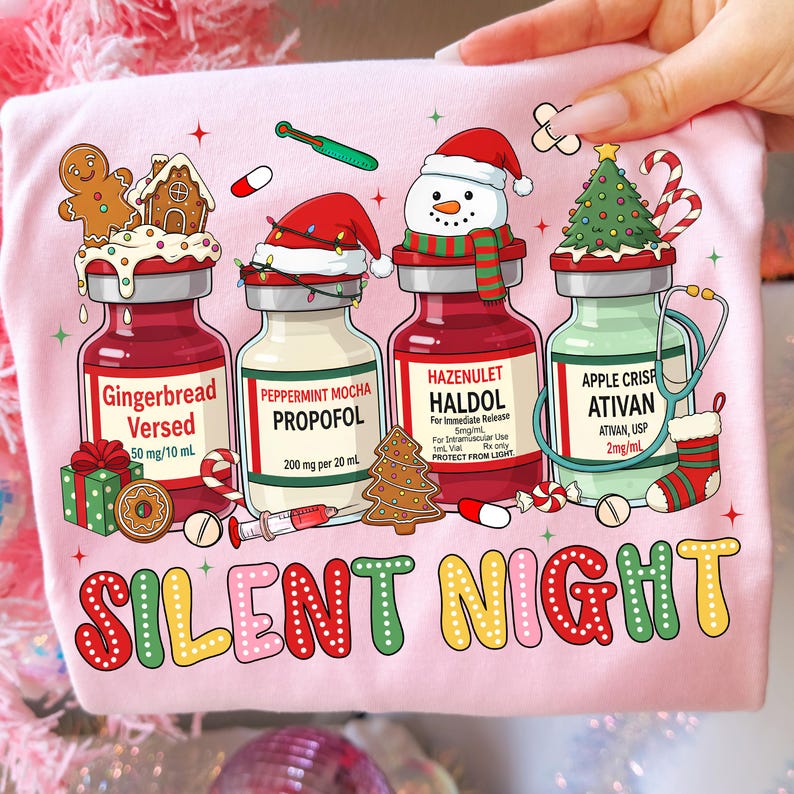 Silent Night Sweatshirt Christmas ER, ICU Nurse