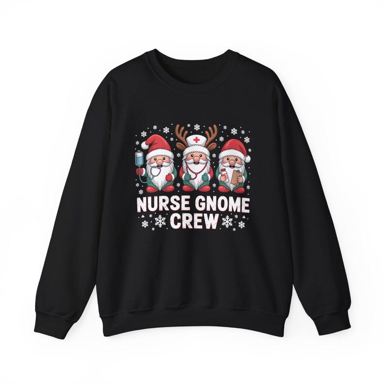 Nurse Gnome Crew Sweatshirt, Funny Christmas Sweatshirt For Nurse