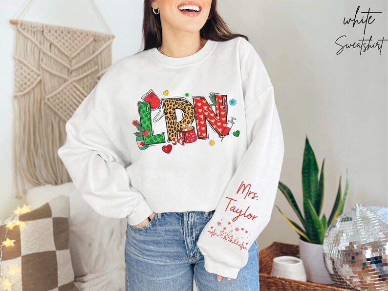 Personalized Licensed Practical Nurse Christmas Sweatshirt, Gift for LPN Graduation