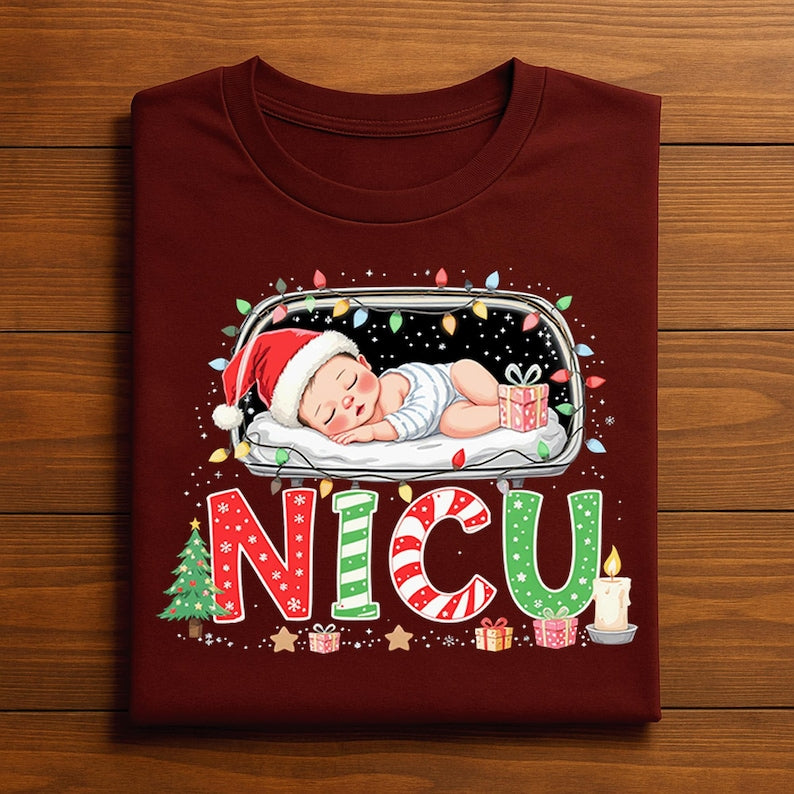 Cute NICU Nurse Christmas Sweatshirt, Tshirt, Hoodie. Xmas Nurse Gifts