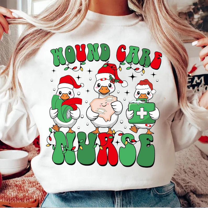 Christmas Wound Care Nurse Shirt, Xmas Wound Care Sweatshirt, Nursing Student Sweater