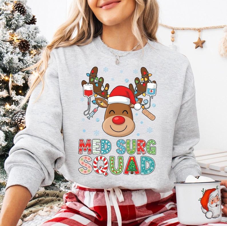 Med-Surg Nurse Christmas Shirt, Med Surg Tech Crewneck Sweatshirt