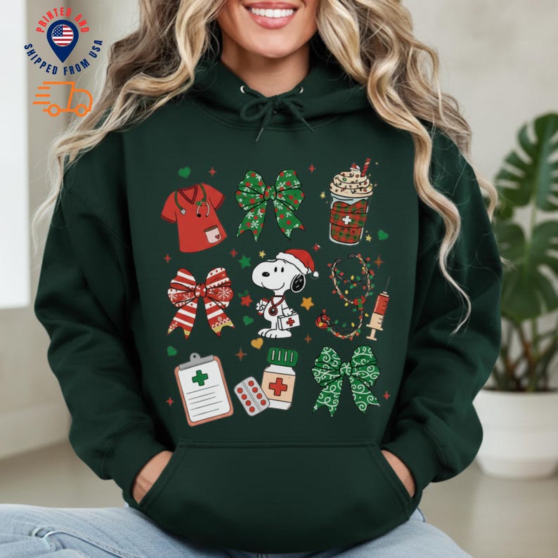 Cute Dog Snoop Nurse Christmas Sweatshirt For Nurse