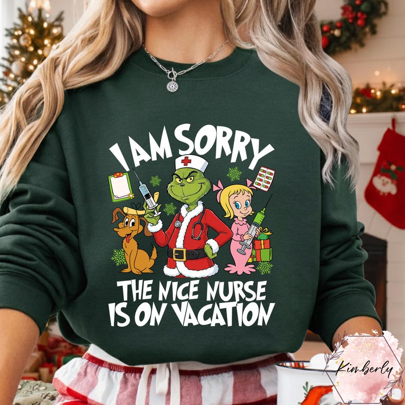 I Am Sorry The Nice Nurse Is On Vacation Nurse Christmas Shirt,