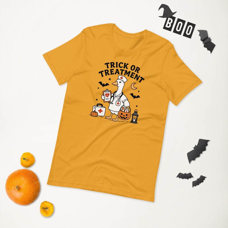 Trick Or Treatment Halloween Nurse Shirt, Funny Goose Meme Nurse Tee, Retro Spooky Season RN Shirt, Doctor Summerween TShirt
