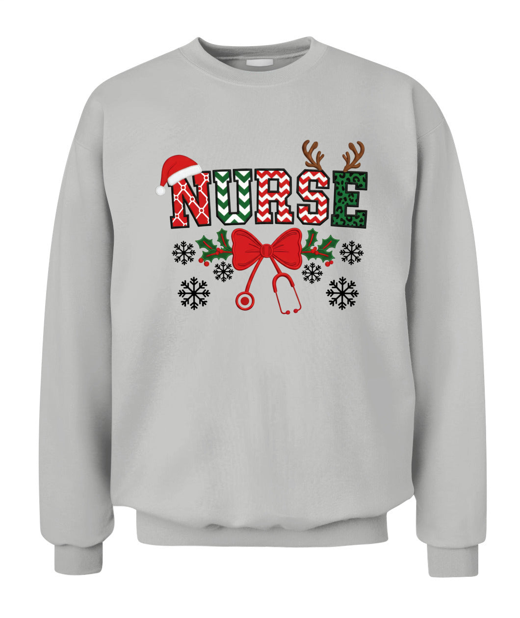 Printed Christmas Embroidery Sweatshirt For Nurses and Doctors