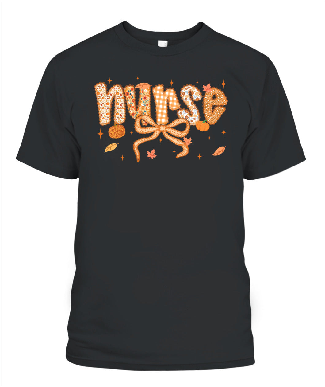 Groovy Nurse Thanksgiving Coquette Bow Autumn Fall Leaves