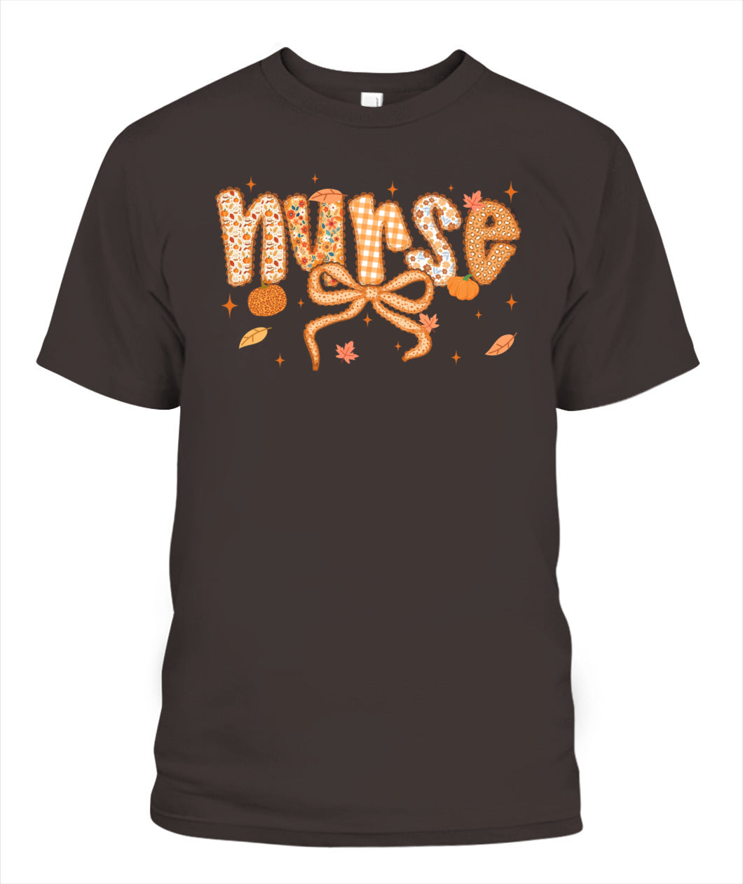 Groovy Nurse Thanksgiving Coquette Bow Autumn Fall Leaves