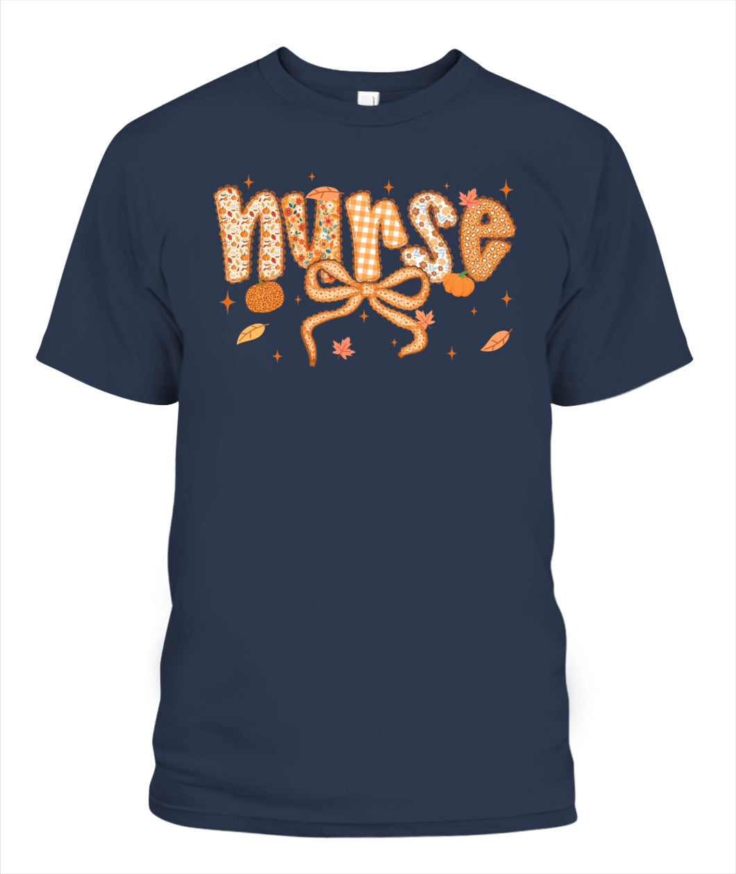 Groovy Nurse Thanksgiving Coquette Bow Autumn Fall Leaves