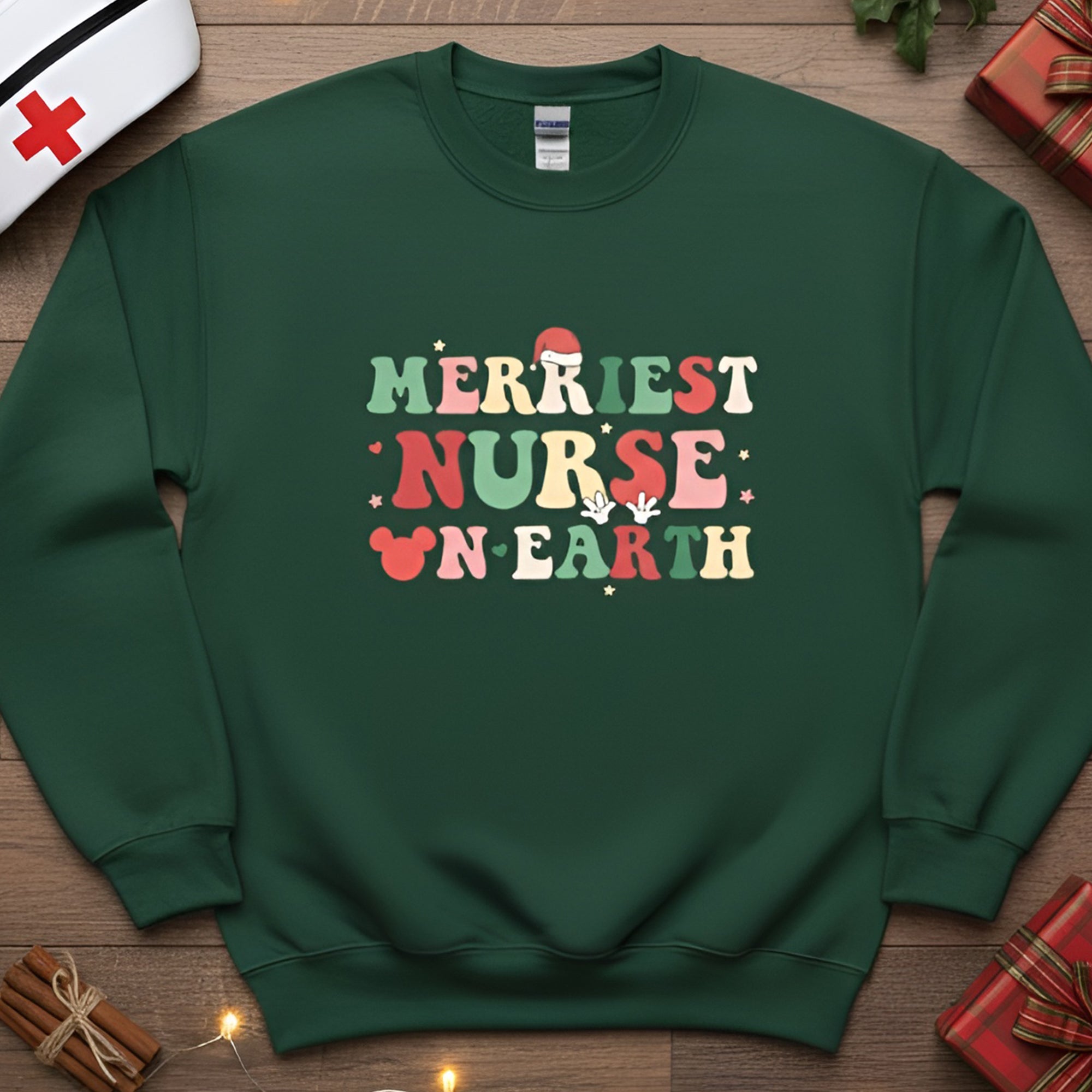 Merriest Nurse On Earth Cute Christmas Nurse Sweatshirt