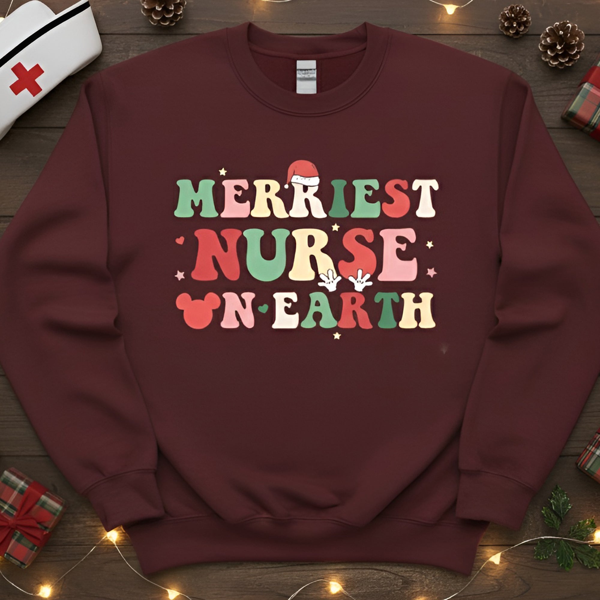 Merriest Nurse On Earth Cute Christmas Nurse Sweatshirt