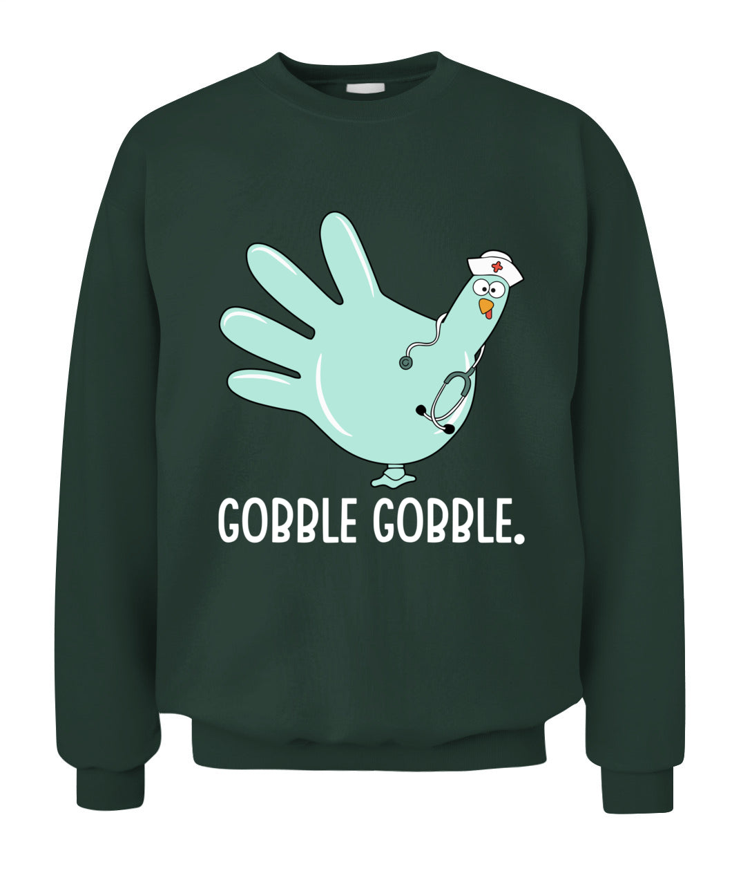 Turkey Scrubs Rubber Gloves Nurse Fall Nursing Thanksgiving Sweatshirt