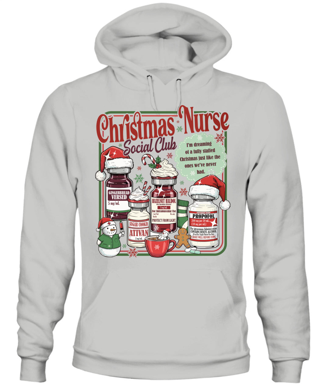 Christmas Nurse Social Club Sweatshirt, Nurse Silent Night Crewneck, Gingerbread Nurse Sweater