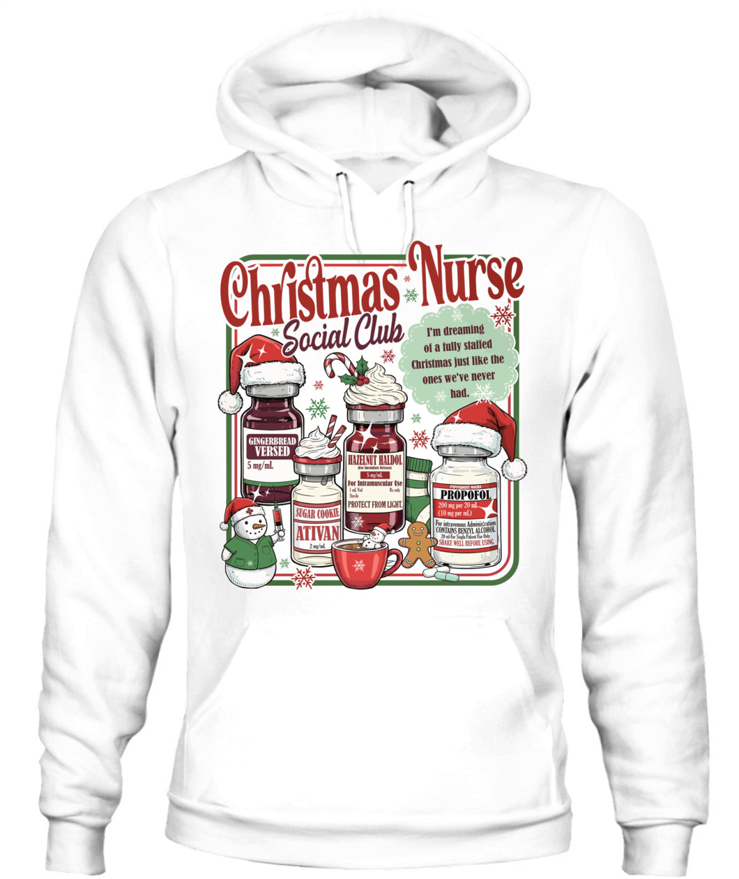 Christmas Nurse Social Club Sweatshirt, Nurse Silent Night Crewneck, Gingerbread Nurse Sweater