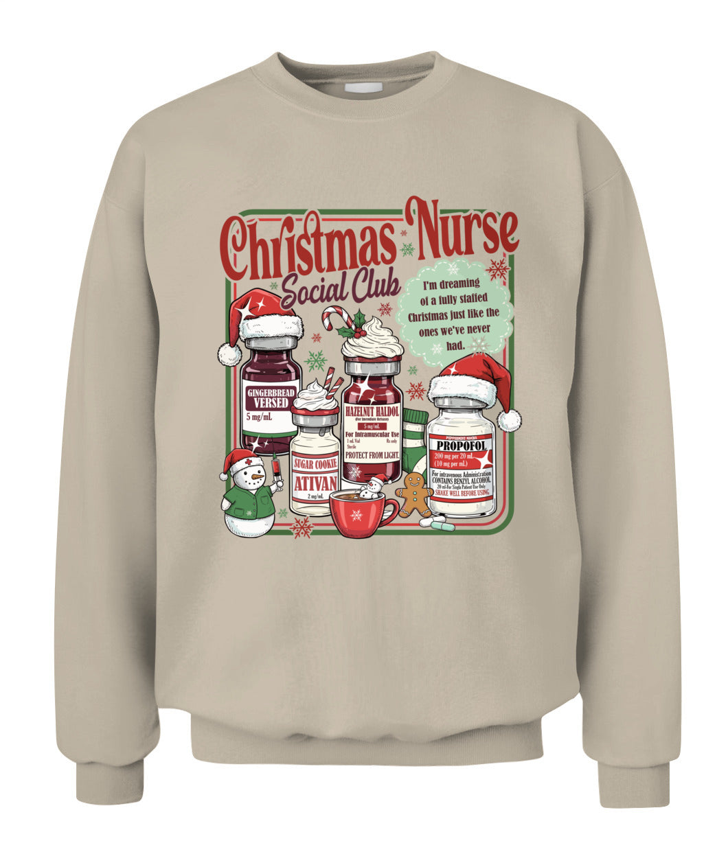 Christmas Nurse Social Club Sweatshirt, Nurse Silent Night Crewneck, Gingerbread Nurse Sweater