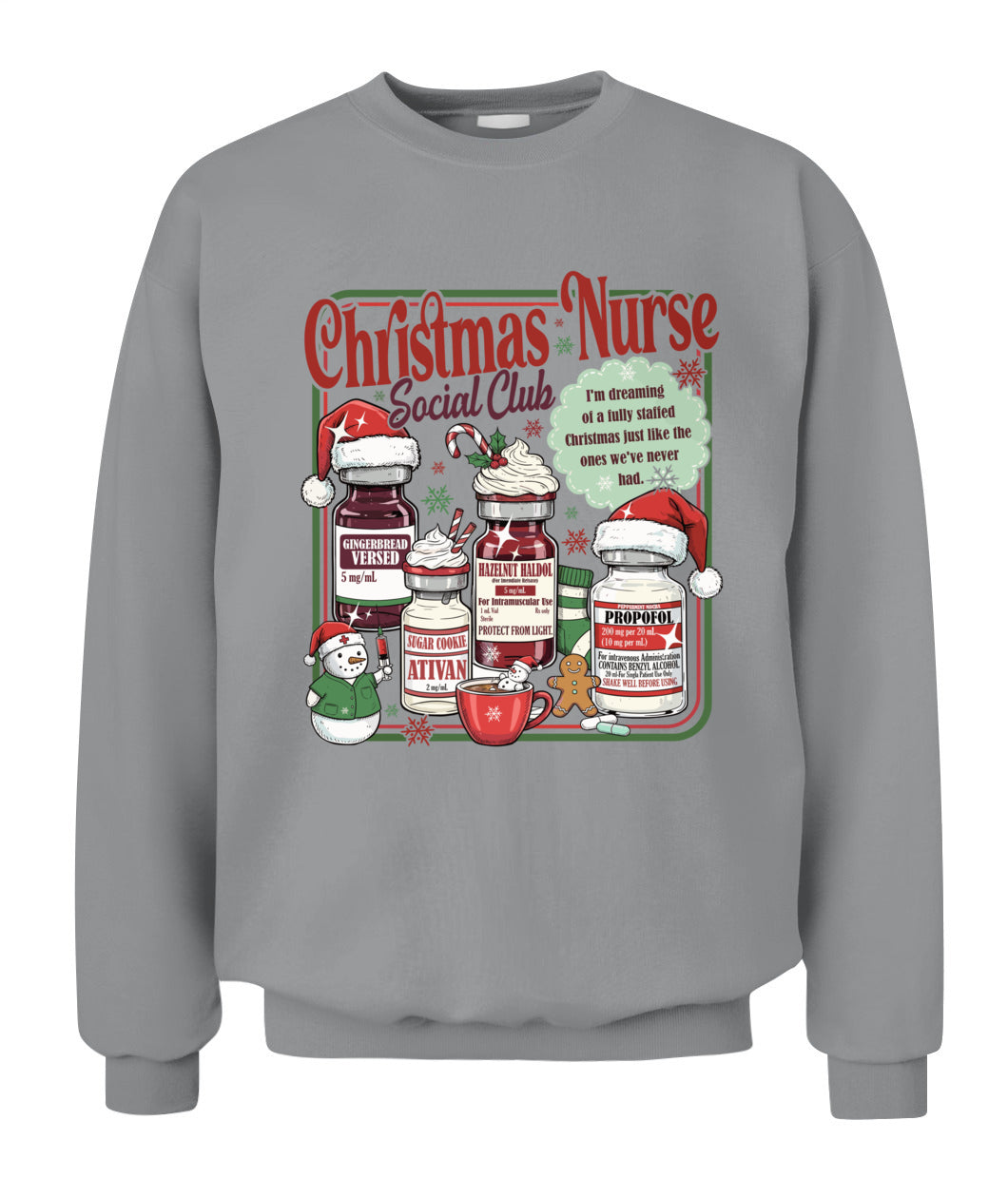 Christmas Nurse Social Club Sweatshirt, Nurse Silent Night Crewneck, Gingerbread Nurse Sweater