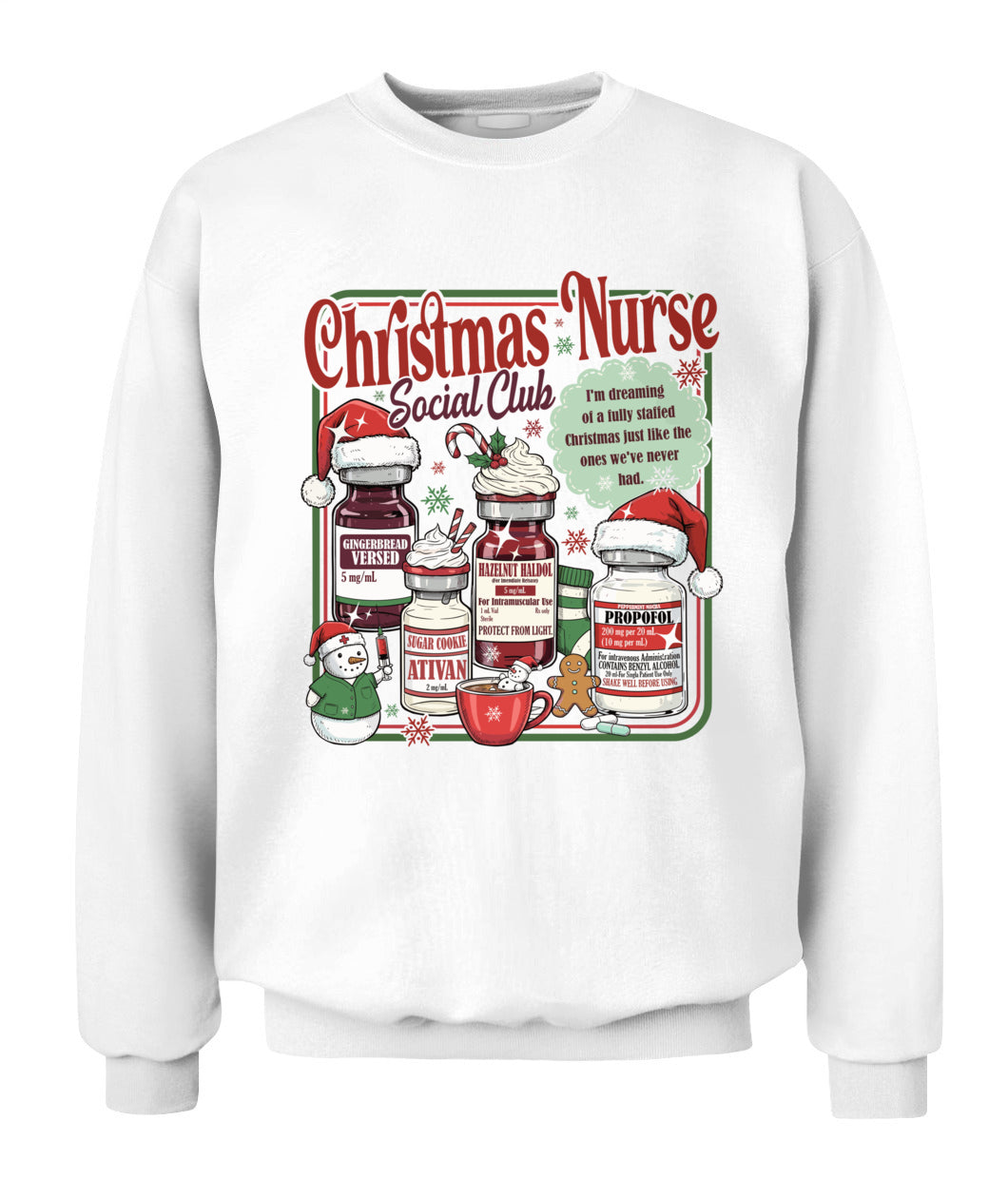 Christmas Nurse Social Club Sweatshirt, Nurse Silent Night Crewneck, Gingerbread Nurse Sweater