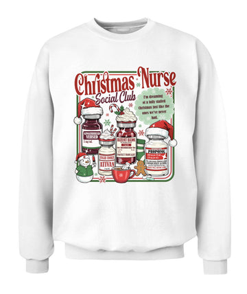 Christmas Nurse Social Club Sweatshirt, Nurse Silent Night Crewneck, Gingerbread Nurse Sweater